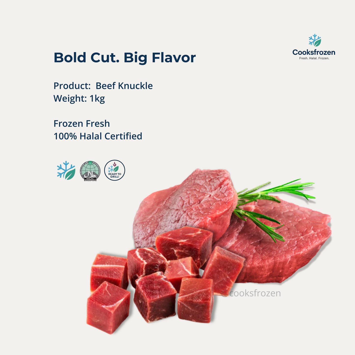 Grass Fed Beef Knuckle Cubes 500g